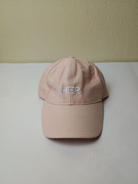 Burberry Pale Pink 'HER' Embroidered Baseball Cap